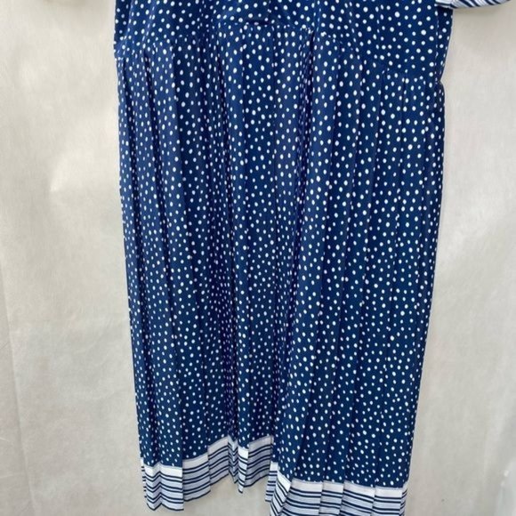 Vintage 80s USA Breli Originals Womens Navy Blue & white polka dot dress size XL - Picture 3 of 12